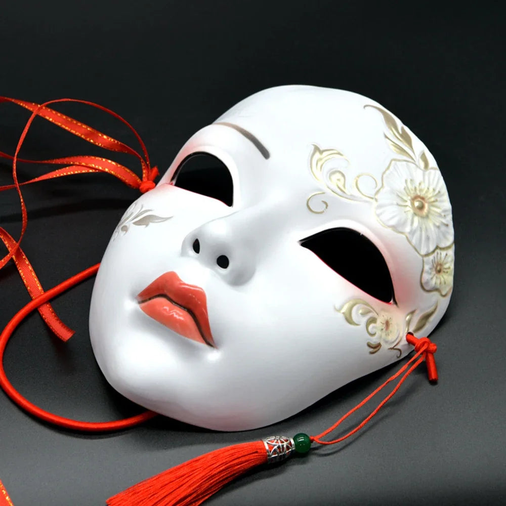 Adult Party Mask Hand Painted Makeup Full Face Carnival Queue Mask Kabuki  Masquerade  For Carnival Mardi Gras Cosplay