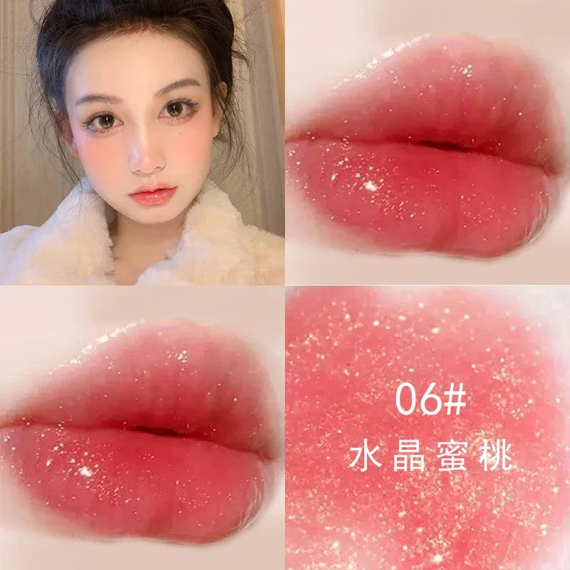 Glitter Moisturizing Mirror Lip Gloss Lasting Non-stick Cup Liquid Lipstick Red Nude Sexy Lip Tint Women Lips Makeup Cosmetics