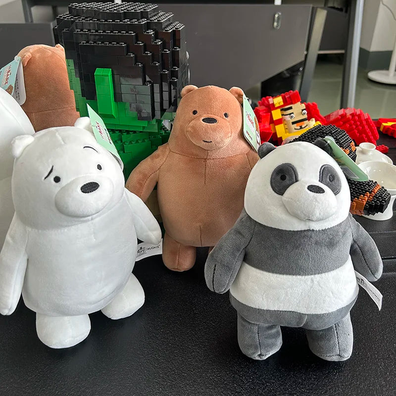We Bare Bears Plush Toy Sitting vs Standing Grizzly Panda IceBear Cartoon Stuffed Animal Toys Doll For Kid Gift