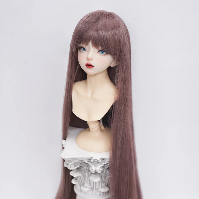 1/3 1/4 1/6 Doll's Wig for 60/45/30cm Bjd Doll High Temperature Silk Long Hair with Bangs Girl Toys Dress Up Doll Accessories