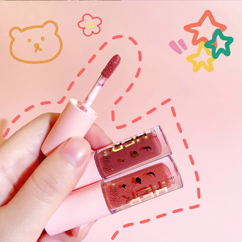 Glitter Moisturizing Mirror Lip Gloss Lasting Non-stick Cup Liquid Lipstick Red Nude Sexy Lip Tint Women Lips Makeup Cosmetics