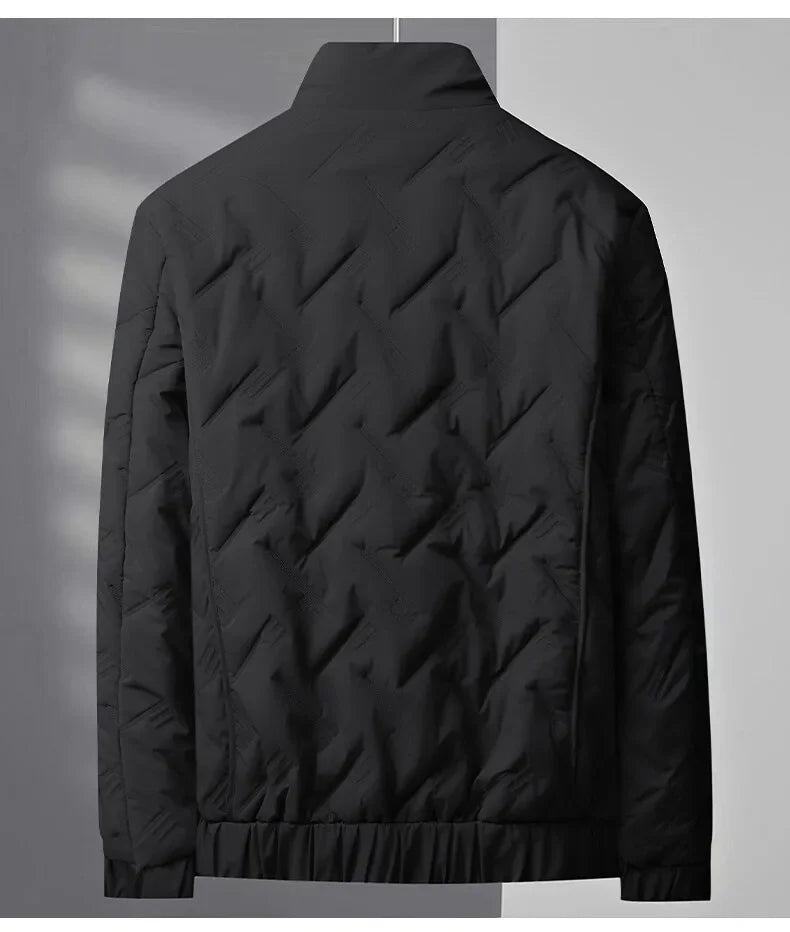 Winter Casual Fashion Streetwear Jacket Mens Puffer Coats Mens Clothes  Standing Collar Warm Top Coat Middle-aged Men With Plush