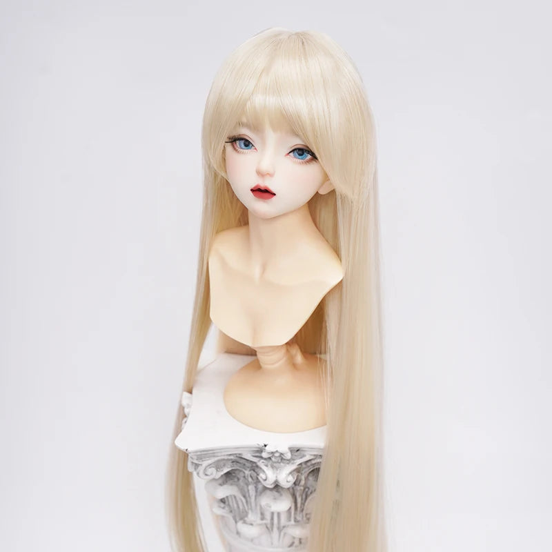 1/3 1/4 1/6 Doll's Wig for 60/45/30cm Bjd Doll High Temperature Silk Long Hair with Bangs Girl Toys Dress Up Doll Accessories