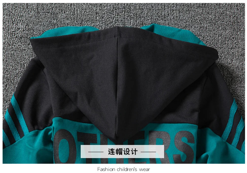 Boys Suit Sweatshirts +Pants Cotton 2Pcs/Sets 2023 Luxury Spring Autumn Thicken Sports Sets Kid Breathable Children Clothing