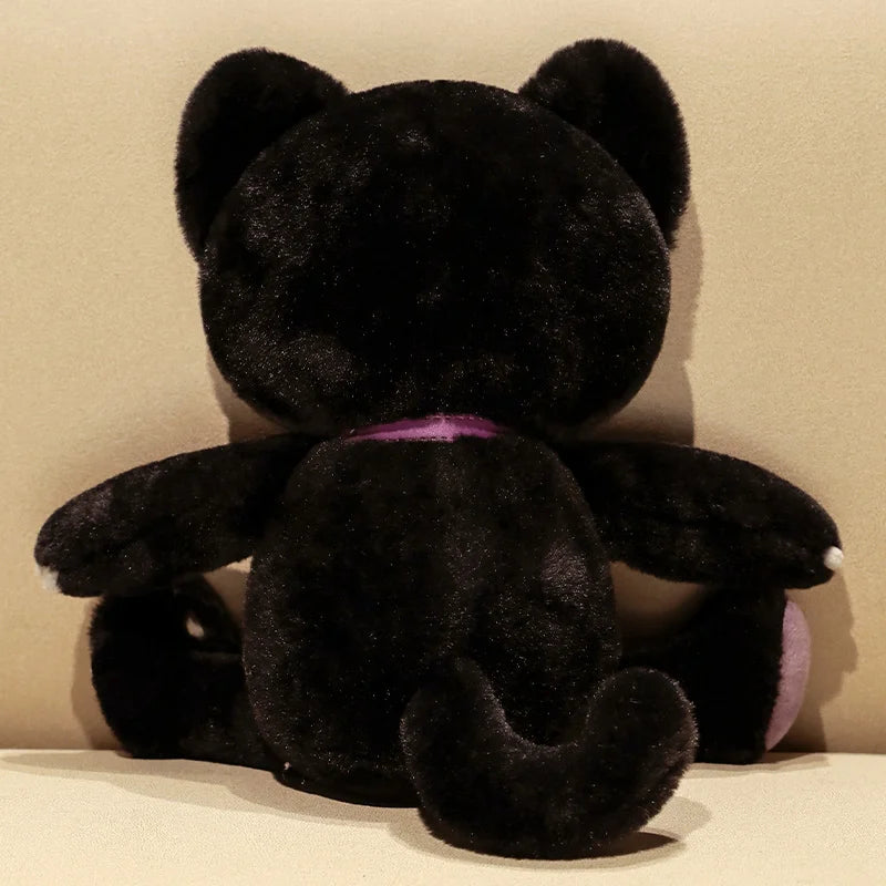 35cm Kawaii Black Serie Skeleton Cat Soft Plush Toy Creative Stuffed Animal Fluffly Gothic Skull Kitten for Kids Halloween Gifts