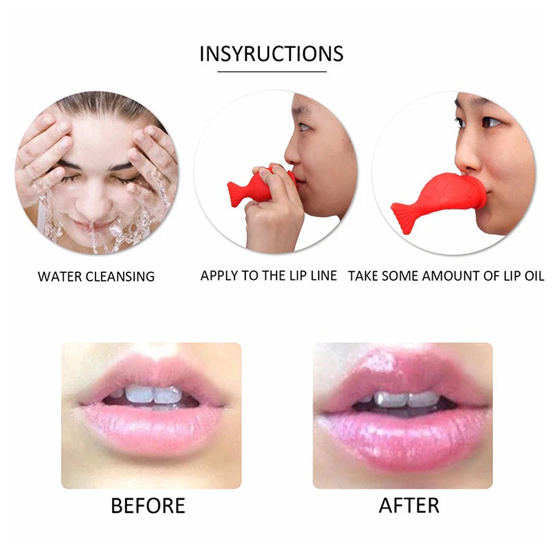 Women Sexy Silicone Full Lip Plumper Lips Soft Silicone Pout Tools Mouth Fish Natural Plump Shape Tool Lip Plumper Lips Care