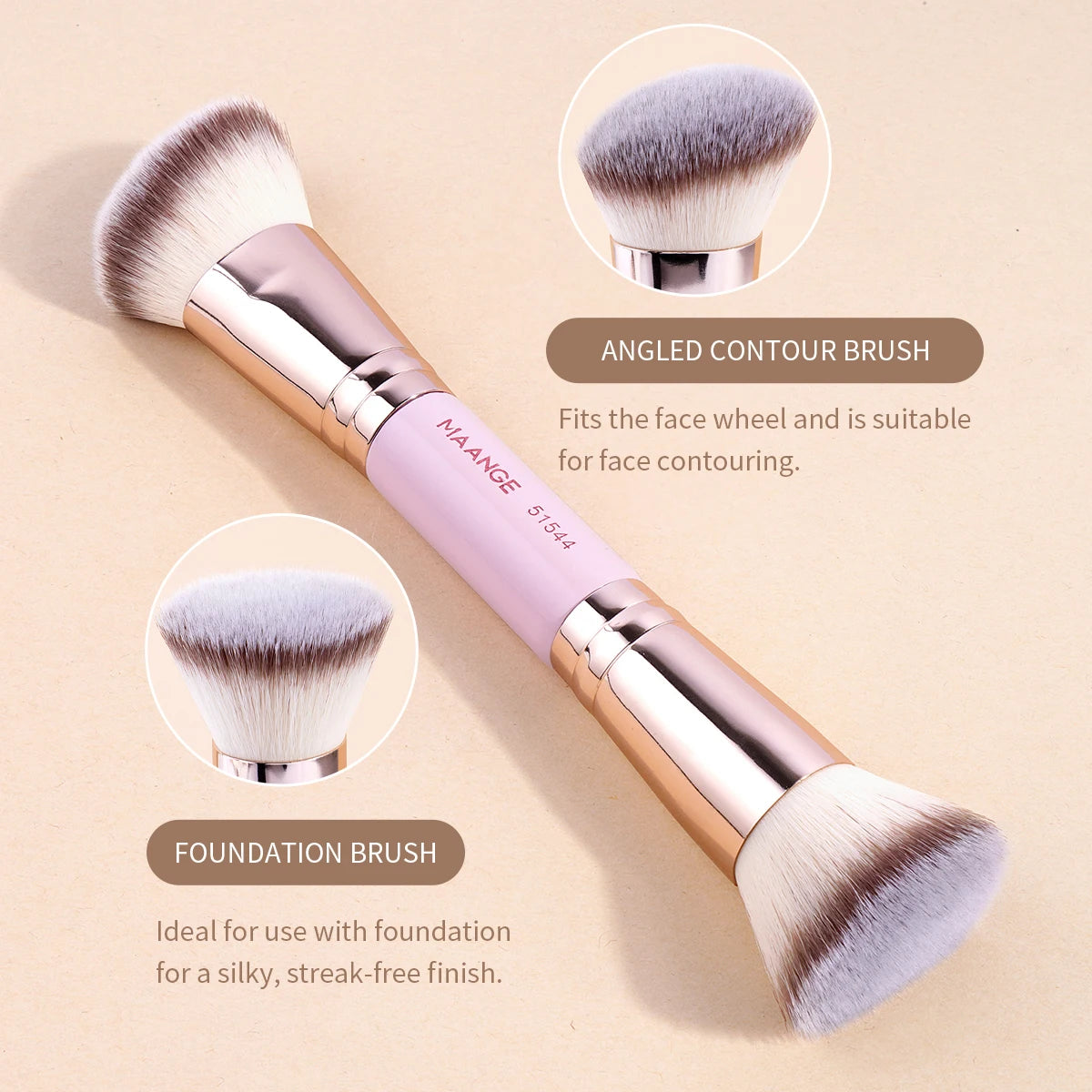 MAANGE 7pcs Double Head Makeup Brushes Dense Foundation Concealer Liquid Cream Blending Detail Eyeshadow Brushes Beauty Tools