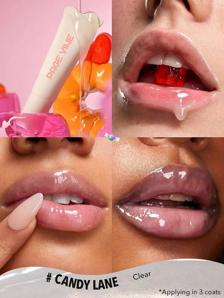 Lip Oil Set 4 Supports Long Lasting Nourishing and Moisturizing Mirror Doe Lips Anti-Dry Chapped Lipstick Set