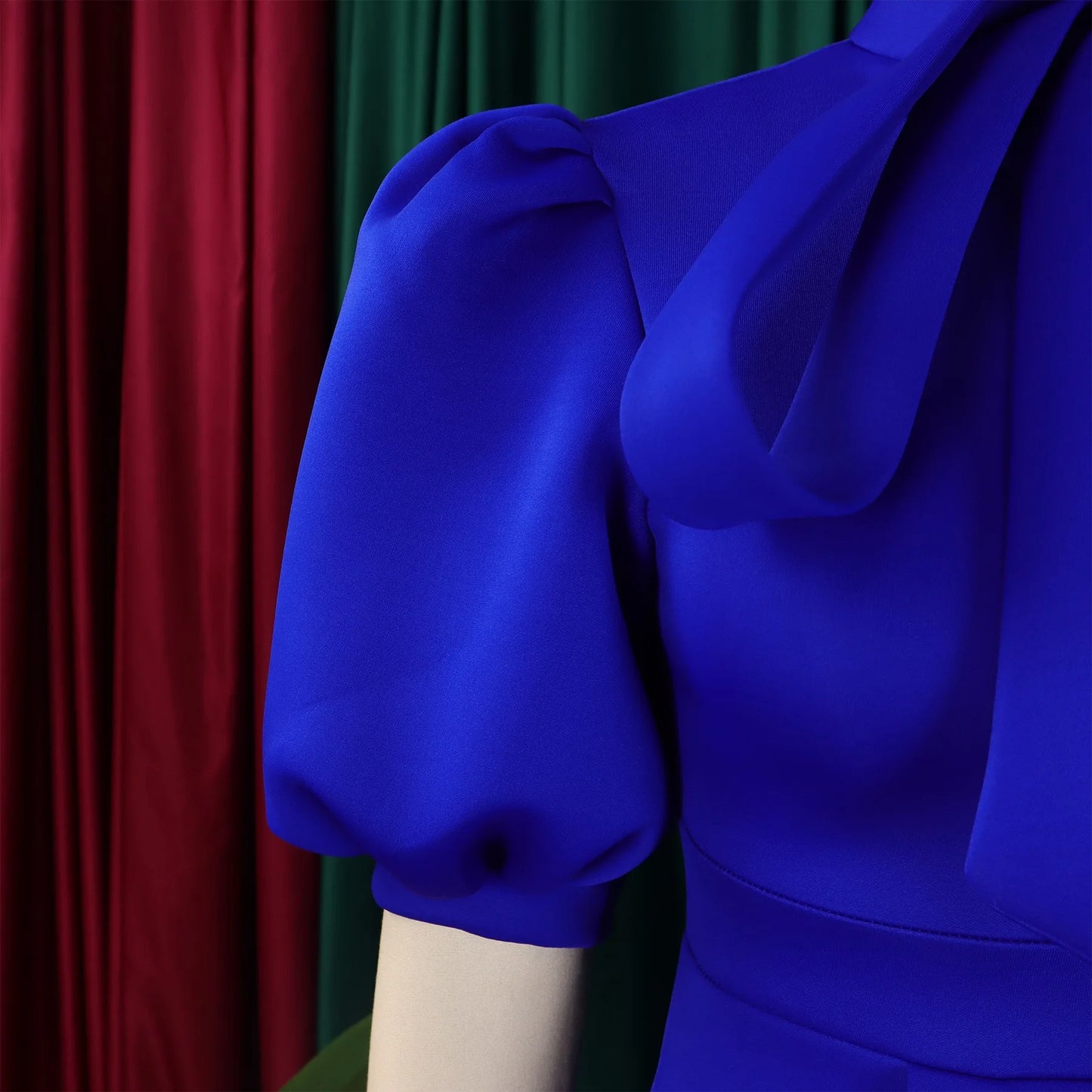 Elegant Party Dresses for Woman 2024 Luxury Bow Collar Short Sleeve High Waisted A Line Pleated Ankle Length Birthday Party Robe