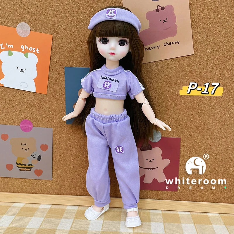 New 30cm BJD Doll High Beauty Asian Girl Toy For Chilren Retro Classic Wedding Dress Lolita Noble Rabbit Holiday Birthday Gift