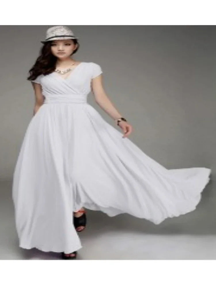 Elegant bodycon sexy Women's dress for women 2022 summer short sleeve chiffon boho party dresses woman robe femme ladies