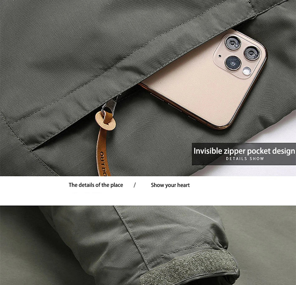 Winter Jacket Fashion Coat Hoodies Camping Hiking Jacket Men's Casual Waterproof Jacket Windbreaker Men Outerwear Men's Clothes