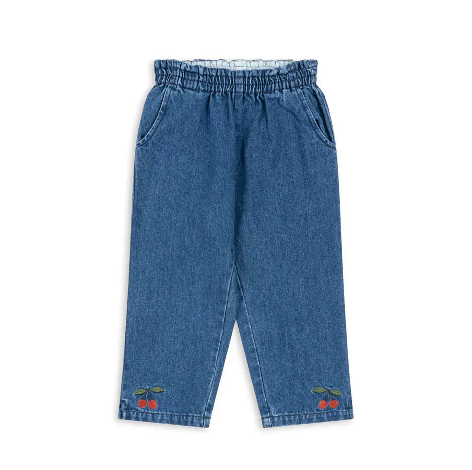 Spot 24 autumn/winter children's denim jacket pants set girls' denim overalls white shirt