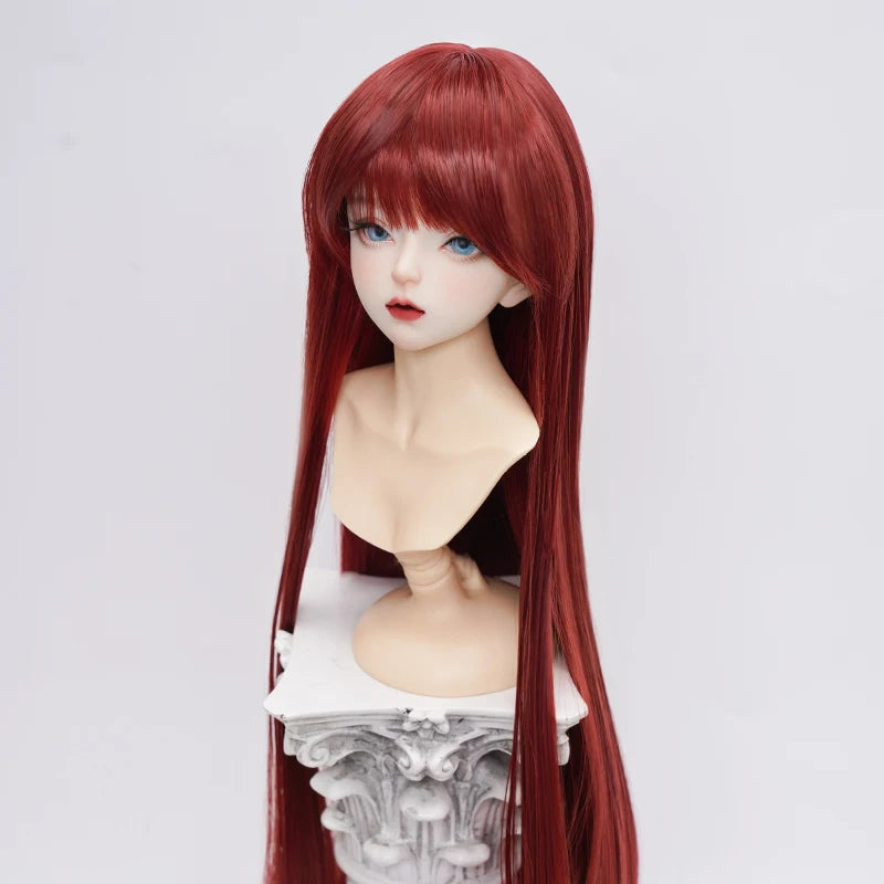 1/3 1/4 1/6 Doll's Wig for 60/45/30cm Bjd Doll High Temperature Silk Long Hair with Bangs Girl Toys Dress Up Doll Accessories