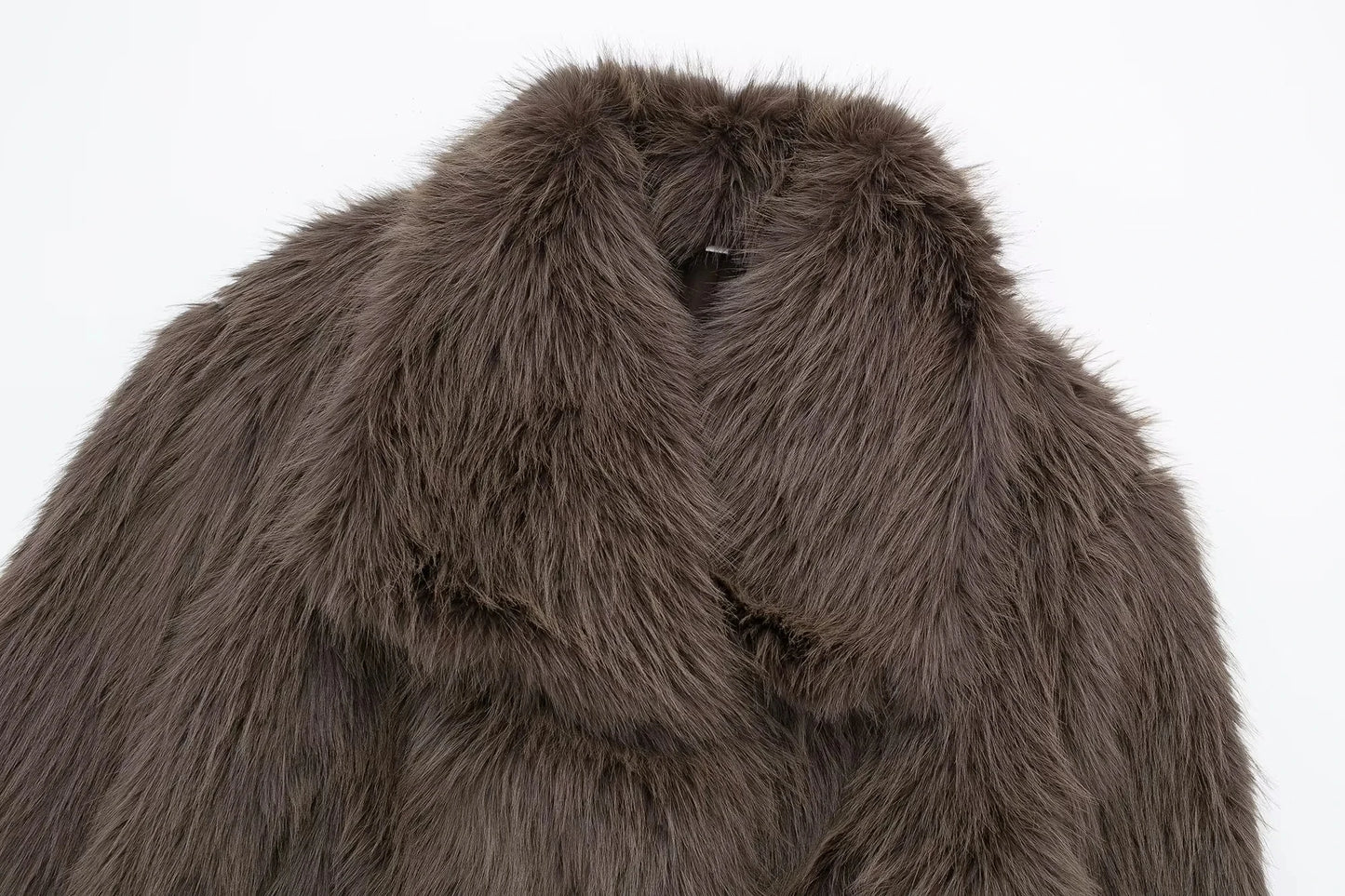 HH 2025 Winter Coats For Women Fashion New Faux Fur Long Sleeves Loose Coat Female Versatile High Street Women's Cardigan