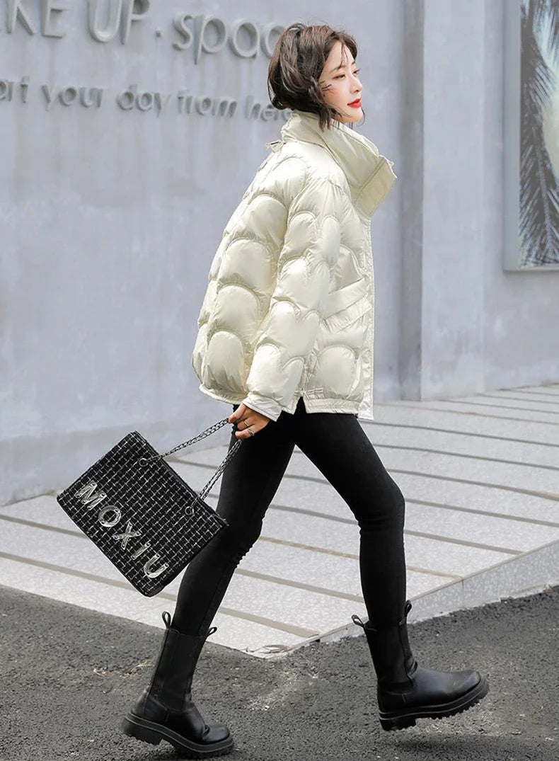 Warm Winter on Sale Down Coats for Women Short Luxury Outdoor Parkas Woman Clothes Youthful Offers Thick Lined 2025 Hot Jackets