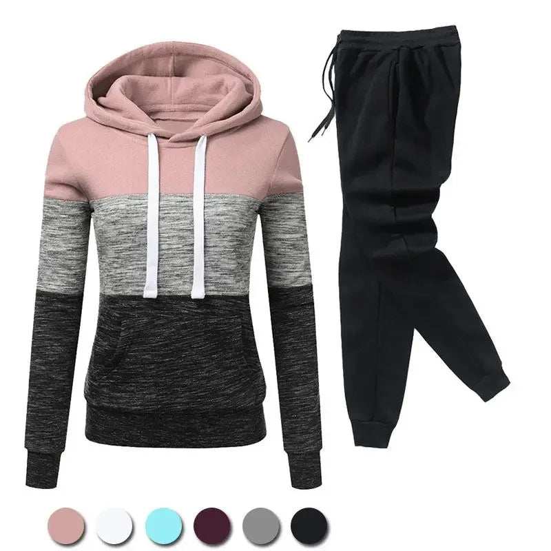 Winter Tracksuit Women 2 Piece Set Suit Female Hoodies and Pants Outfits 2024 Women's Clothing Autumn Warm Sweatshirts Outfits
