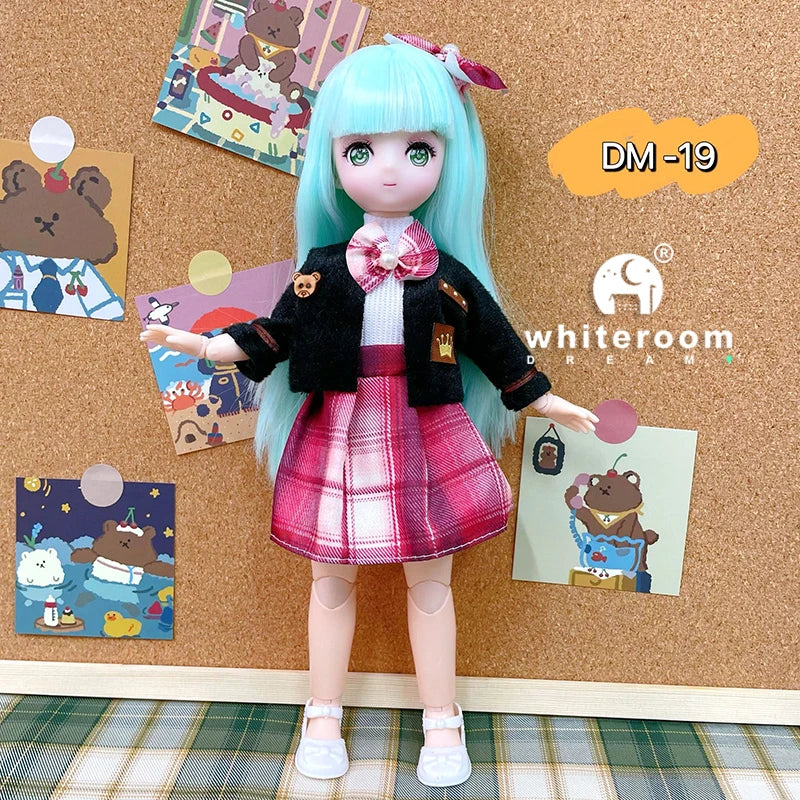 New 30cm BJD Doll High Beauty Asian Girl Toy For Chilren Retro Classic Wedding Dress Lolita Noble Rabbit Holiday Birthday Gift