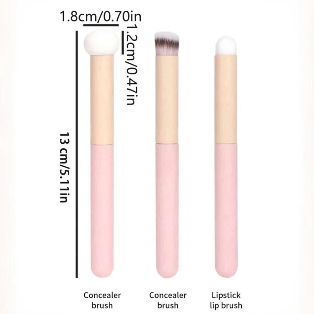 3 High-Quality Makeup Brushes, Mushroom Head Sponge, Concealer Brush, Foundation Brush, Lipstick, Lip Makeup Brush, Makeup Tools