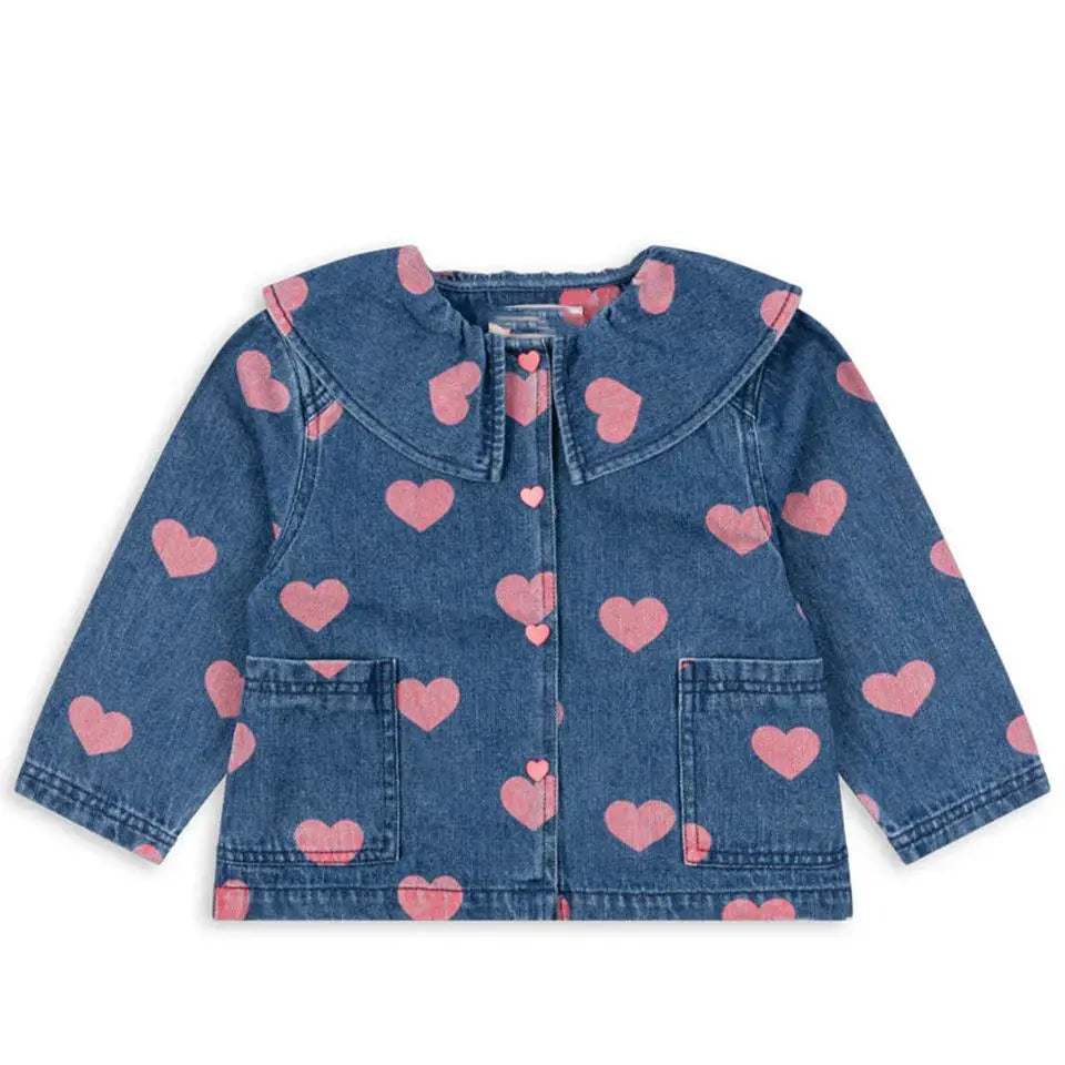 Spot 24 autumn/winter children's denim jacket pants set girls' denim overalls white shirt