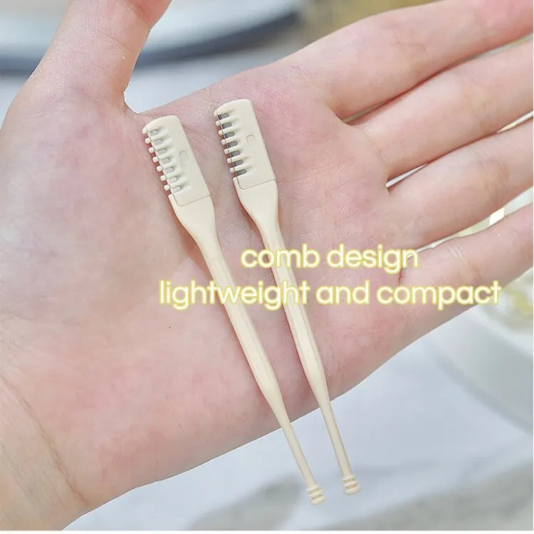 GECOMO Comb Nose Hair Trimmer Nose Hair Scraper Clean Nose Hair Trimmer Shaving Scissors Two Packs