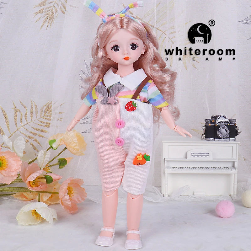 New 30cm BJD Doll High Beauty Asian Girl Toy For Chilren Retro Classic Wedding Dress Lolita Noble Rabbit Holiday Birthday Gift