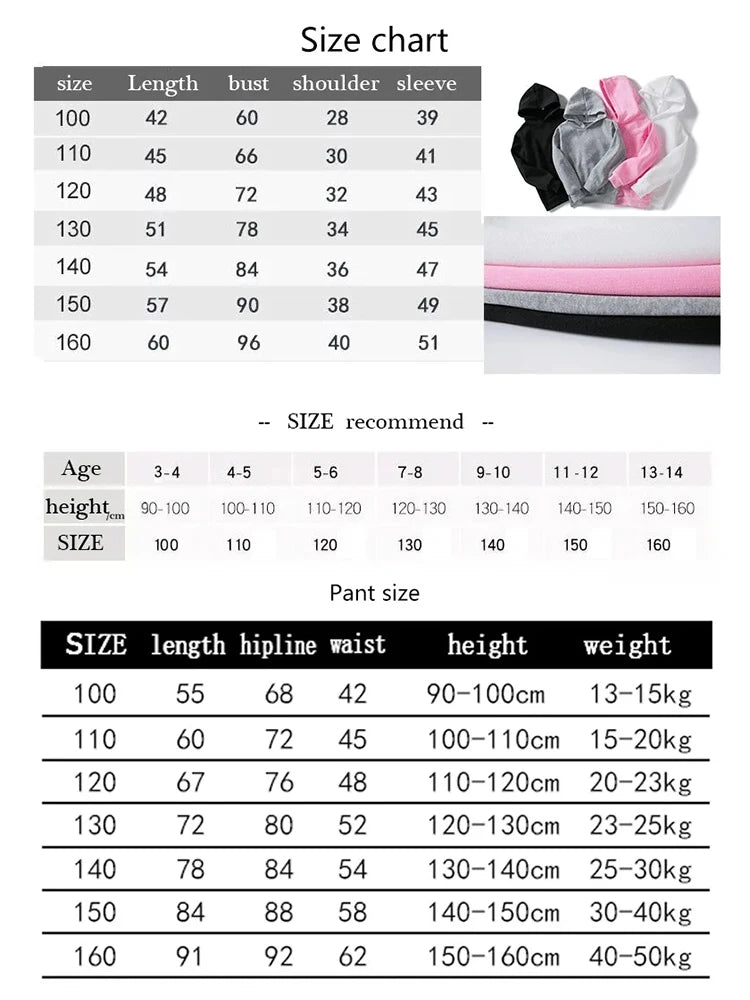 Brand Creative Leisure Sports Hoodie+Pants Sports Leisure Comfortable Warm Children's Set