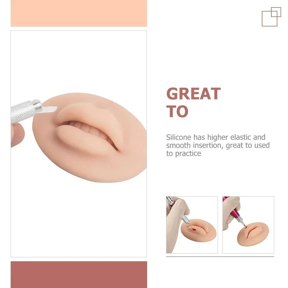 5D Silicone Tattoo Practice Fake Lips Silicone Realistic Lips Practice Module For Microblading Semi Permanent Make Up Supplies