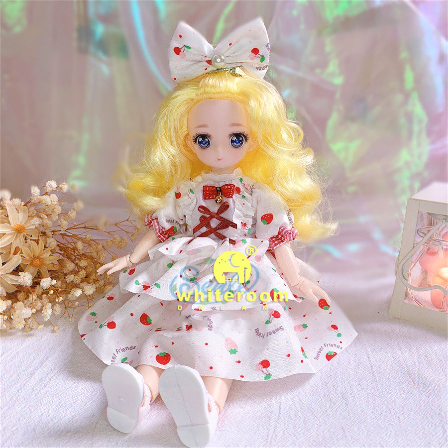New 30cm BJD Doll High Beauty Asian Girl Toy For Chilren Retro Classic Wedding Dress Lolita Noble Rabbit Holiday Birthday Gift