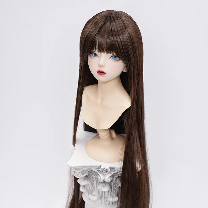 1/3 1/4 1/6 Doll's Wig for 60/45/30cm Bjd Doll High Temperature Silk Long Hair with Bangs Girl Toys Dress Up Doll Accessories