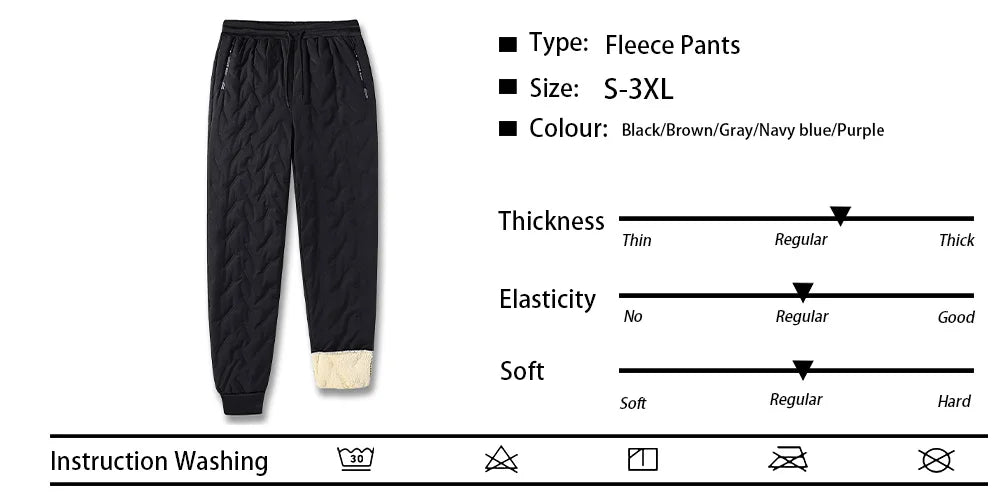 New Thickened Winter Pants Men Windproof Warm-Keeping Sweatpants Lambswool Casual Down Cotton Male Trousers Joggers Sportwear