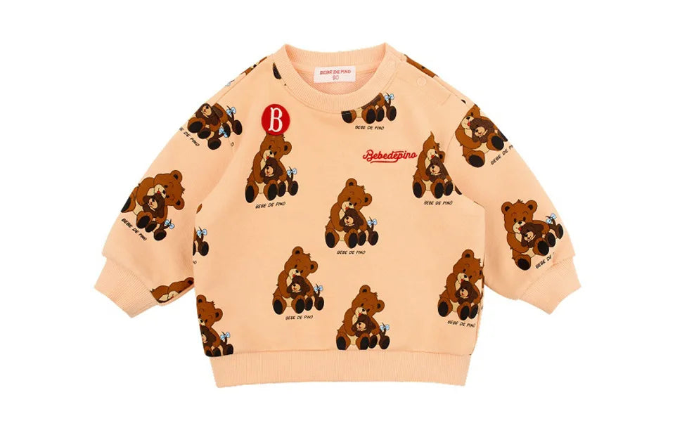 Autumn Kids Clothes Baby Girls hooded Jackets Cotton Sweatshirts Pants Sets Baby Boys Cartoon Coats Pullover Top Trousers Suits