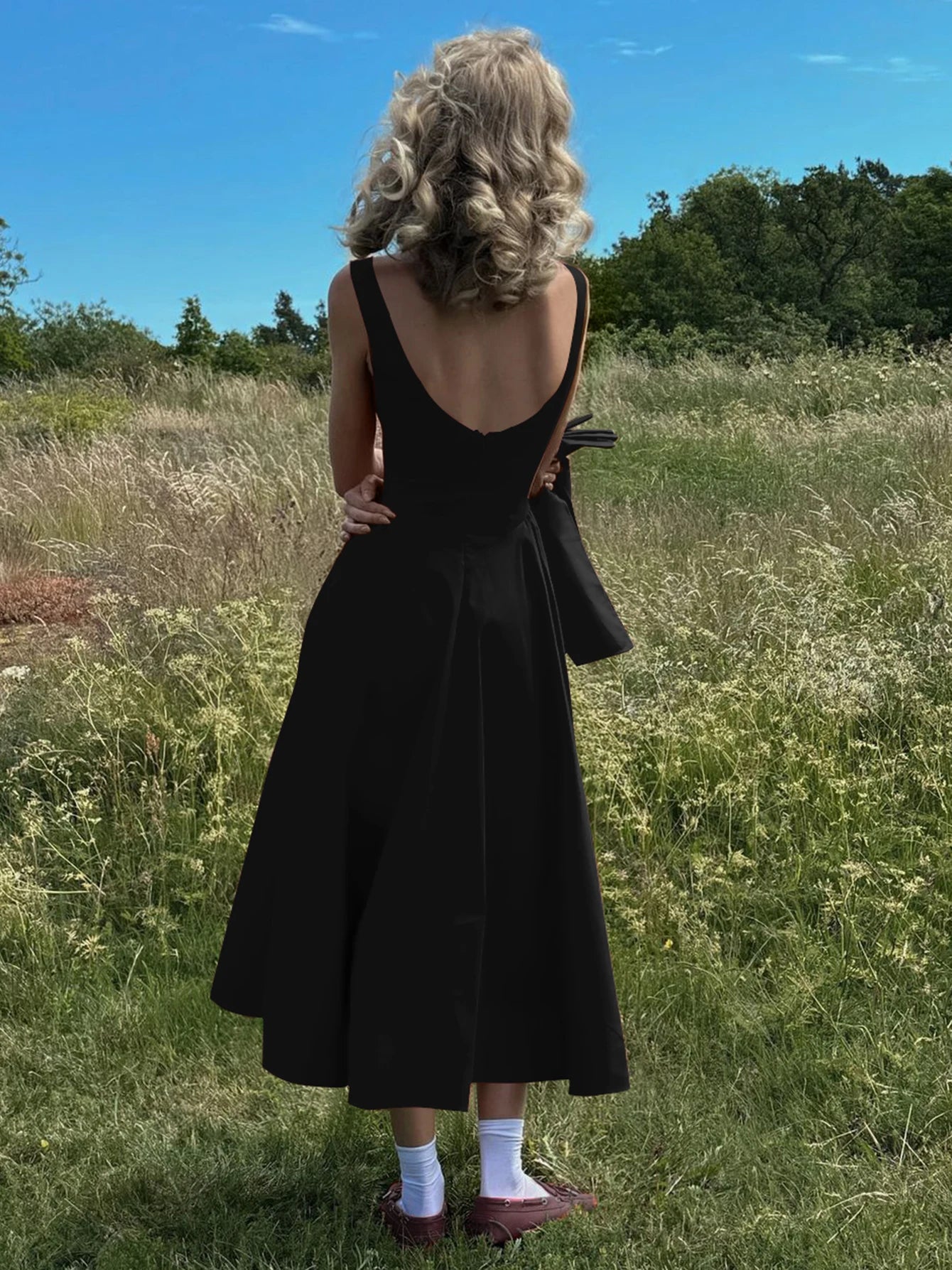 Dulzura O-Neck Sleeveless Zipper A-Line Midi Dress Solid Sexy Elegant Casual Outfit Party Club Streetwear Autumn Winter