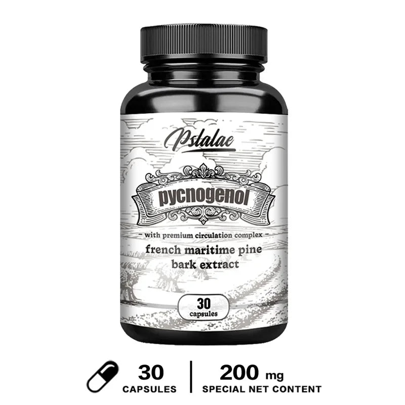 Pycnogenol French Ocean Pine Peel Extract - Improves Blood Flow and Circulation, Antioxidant - Vegetarian, Non GMO Supplement