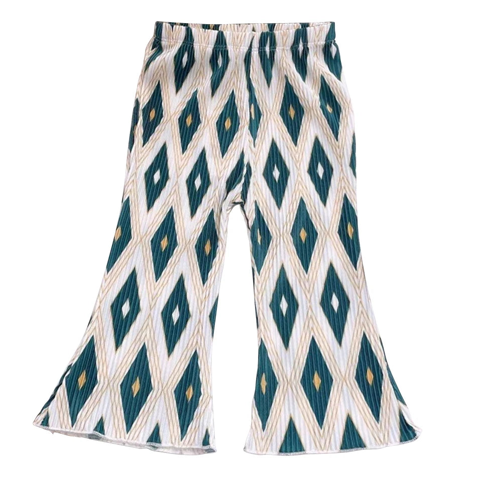 Elegant Playful Girls Floral Polka Dot Flared Pants Summer Autumn Outdoor Casual Bottoms Children Kids Cartoon Fashion Capris