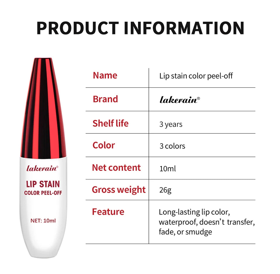 Lip Stain Peel Off 24 Hours Water Resistant Lipsticks Makeup Liquid Lipstick Matte Lipstick for Lips Stick Free Shipping Ink