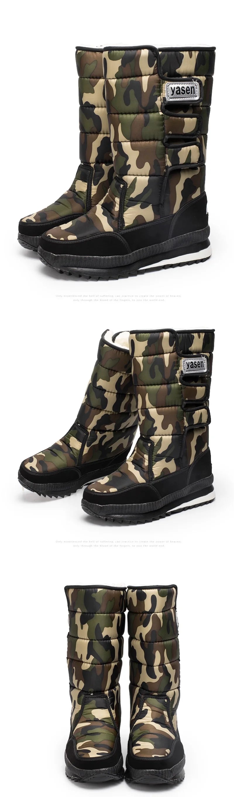 Men's Mid-calf Snow Boots Winter Plush Warm Cotton Boot Fashion Casual High Top Boots for Men Non-slip Platform Boots Big Size47