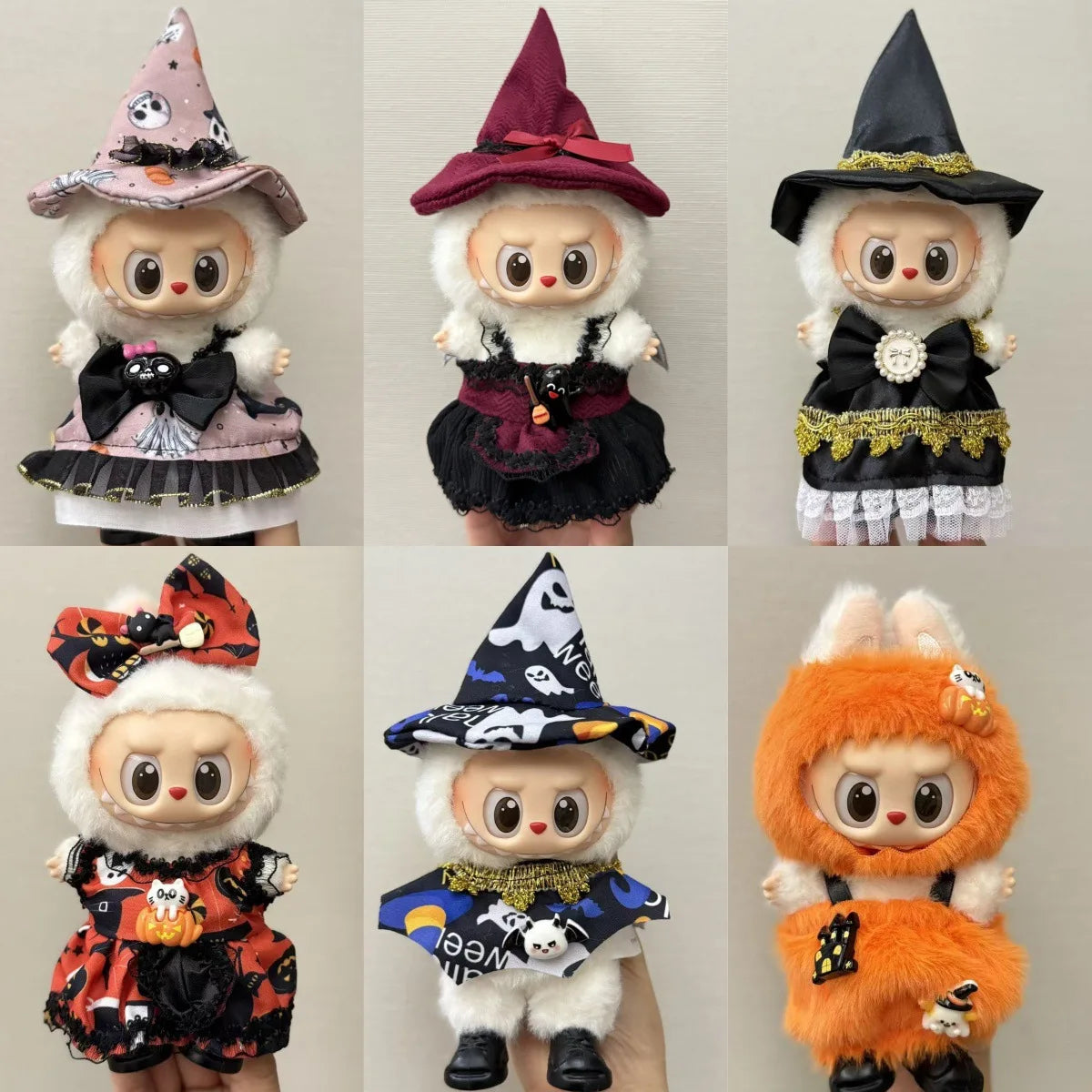 Only Clothing for Labubu Halloween Magical Witch Doll Costume Standing Posture 17cm Vinyl Doll Changing Doll Accessories Gift