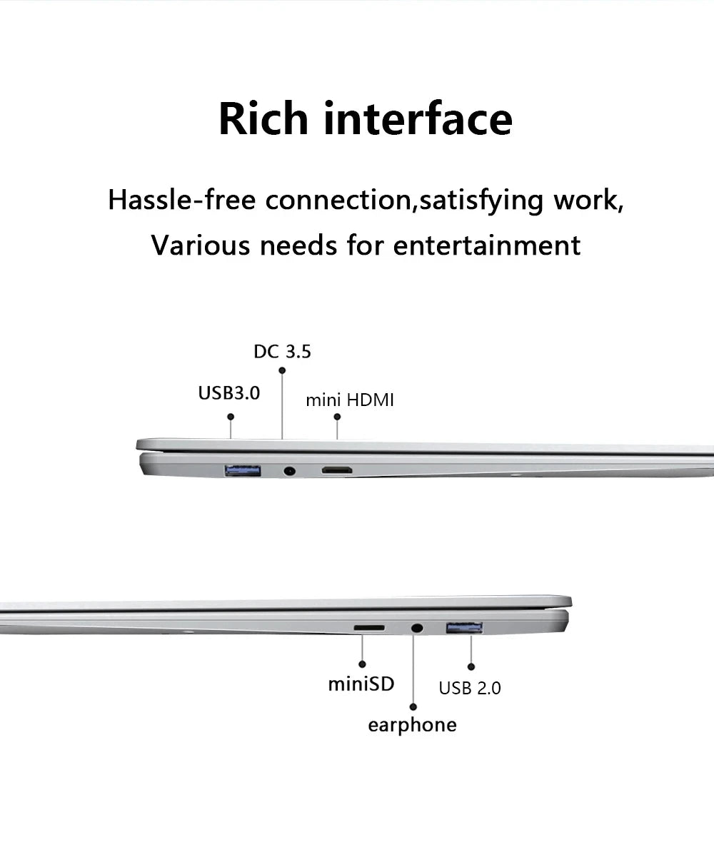 Laptop Intel N5095 15.6 Inch 32GB RAM 2TB SSD DDR4 Windows 11 Fingerprint Unlock Backlit Keypad HD Camera BT4.2 Computer PC