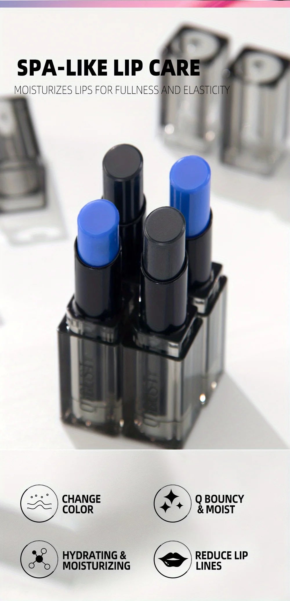 2Pcs/Set Magic Color Shift，Self-Adjusting Lipstick for Effortlessly Vibrant Lips, Color Change Lip Blam