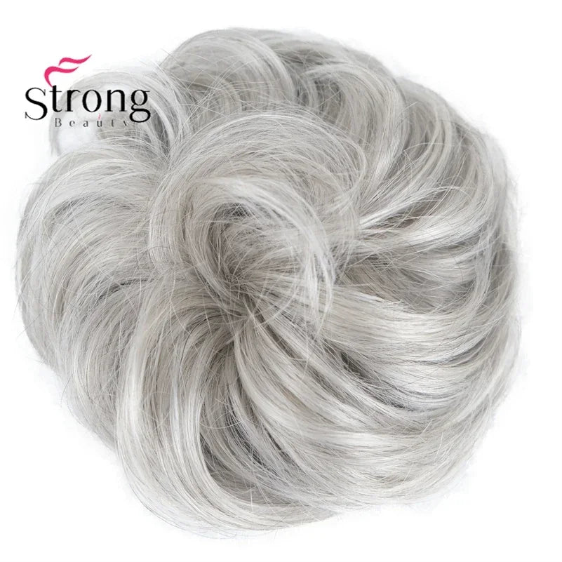 Synthetic Messy hair piece Daily Use Donut Chignon Scrunchies Fake Elastic Hairpiece Blonde Brown Bun For Women
