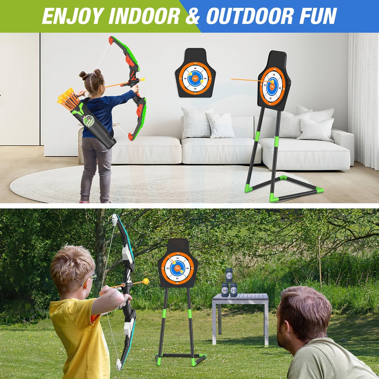Bow And Arrows For Children Kids Archery Bow Practice Recurve Bow Outdoor Sports Game Hunting Shooting Toy Boys Gift Bow Kit Set