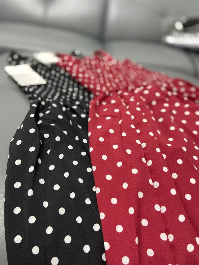 robe femme Summer Polka Dot Womens Dresses Elegant Square Neck Sleeveless Chiffon Long Dress Super Discount vestidos para mujer