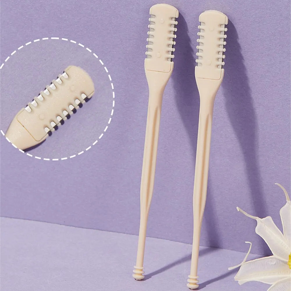 GECOMO Comb Nose Hair Trimmer Nose Hair Scraper Clean Nose Hair Trimmer Shaving Scissors Two Packs