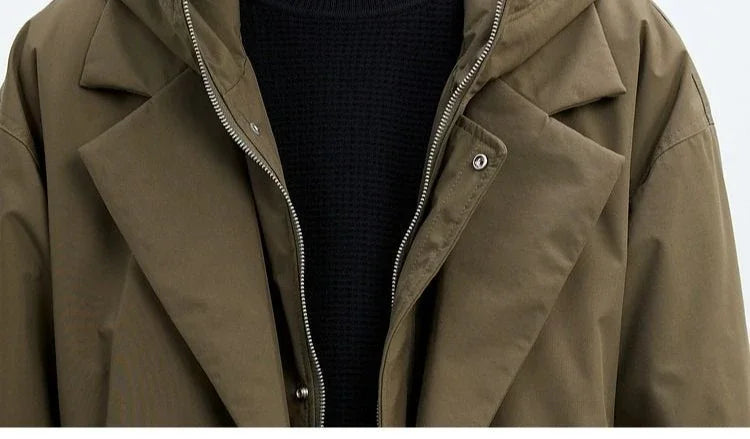 Winter Coats Men Hooded Long Trench Coat Korean Fashion Techwear Autumn Windbreaker Padding Men Winter Clothing