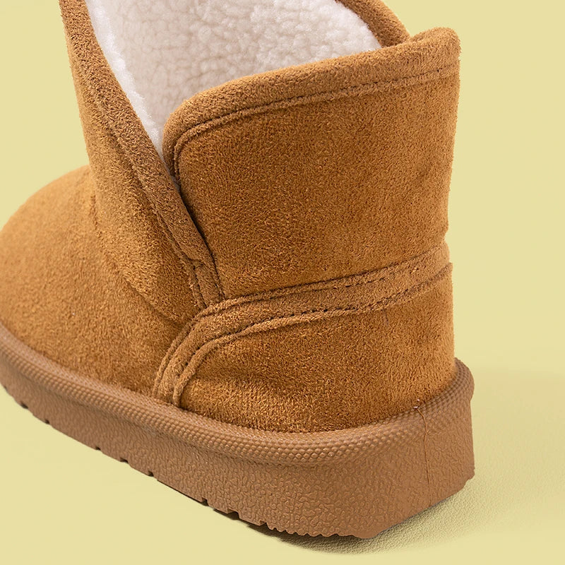 Toddlers Winter Casual  Outdoor Warm Short Boots Little Kids Suede Soft Sole Warm Shoes EKF82