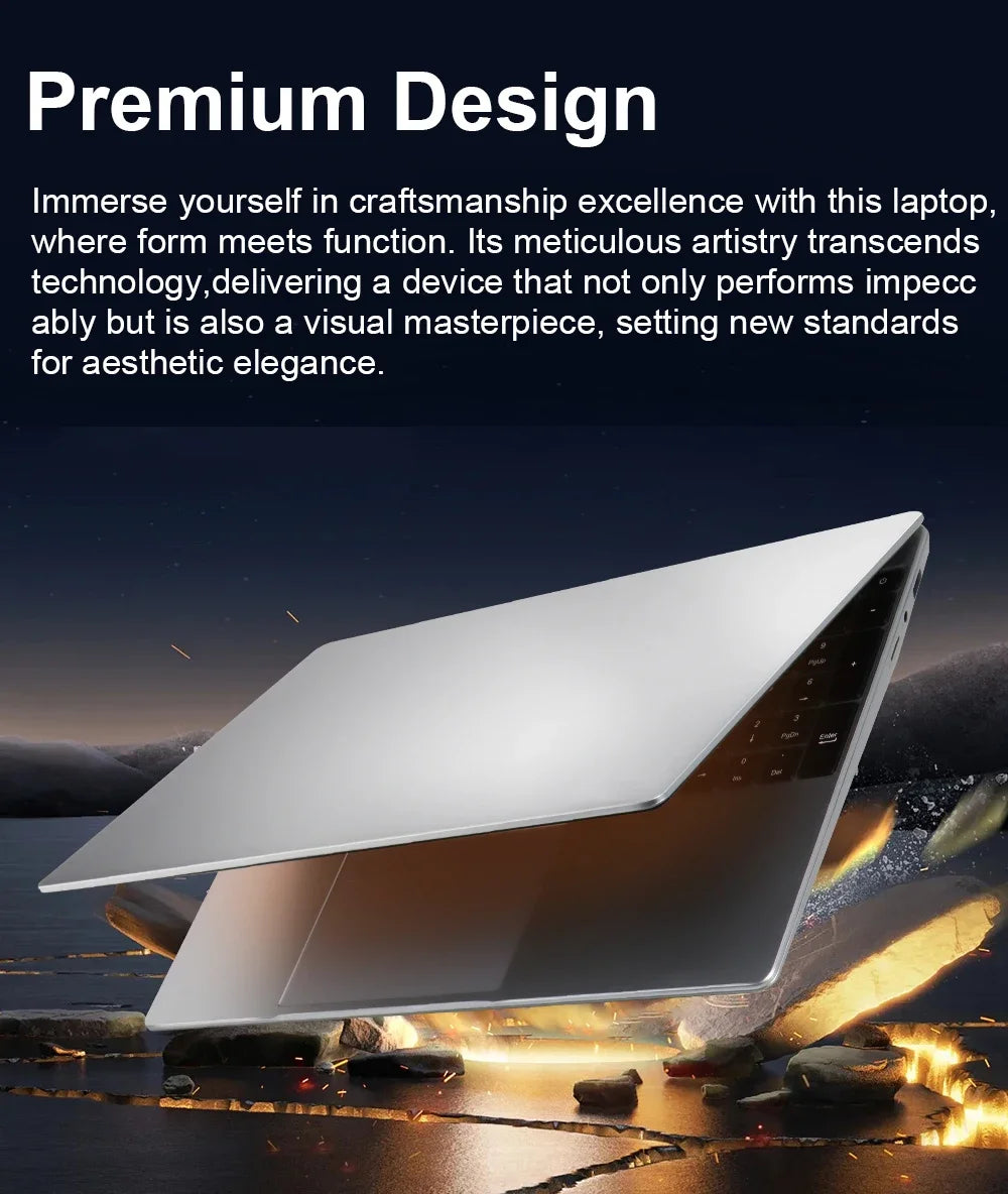 15.6" Laptop Computer Intel Celeron N4000 Notebook PC Fingerprint Unlock Windows 11 Pro 16GB DDR4 512GB 1TB SSD HD 1080P Laptops