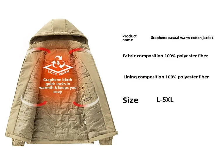 Winter Padded Workwear Jacket Men New Hot Cotton Puffer Jackets Men's Hooded Jacket Men's Cotton Parkas Men's Autumn Winter Coat