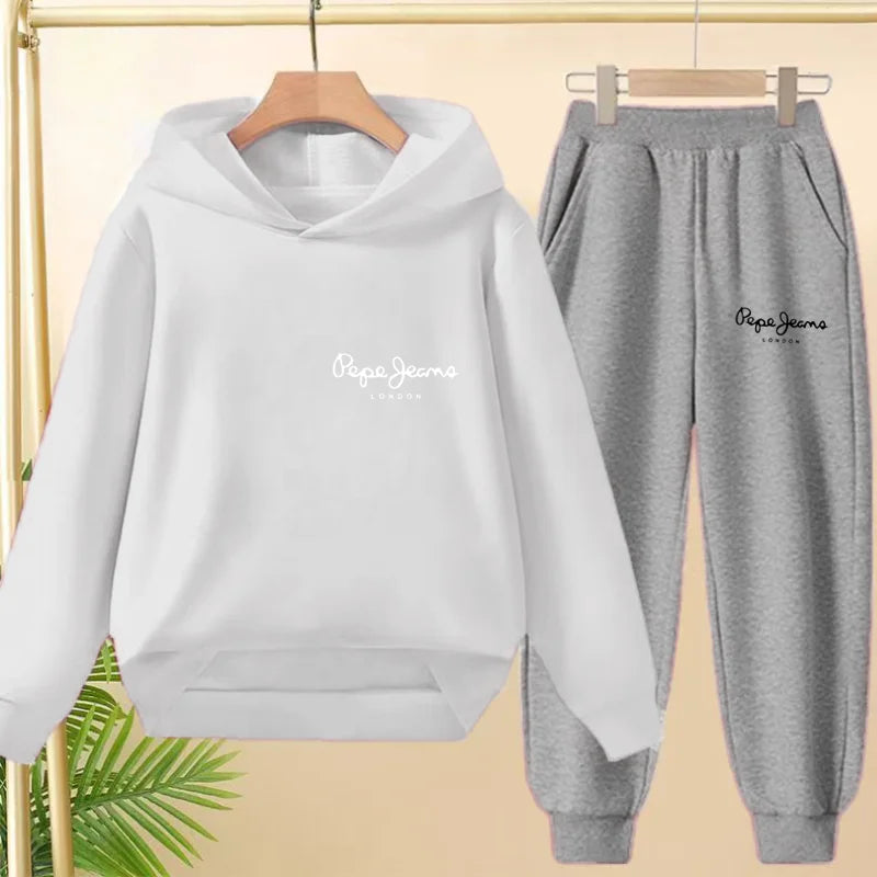 Children's Sportswear Sets: Loose Hooded Sweatshirts and Trousers for Children Aged 3 to 13. Gifts for Boys and Girls