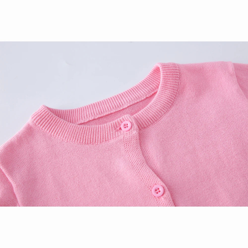 Kids Cardigans for Girls 70-150cm Sweater White Black Toddler Baby Boy Knitwear Jacket Spring Autumn Cotton Children Clothing